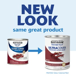 Rust-Oleum 1964502 Painter's Touch Brush Enamel Paint, Gloss Colonial Red, 32 Fl Oz (Pack of 1)