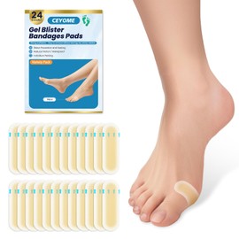 Hydrocolloid Gel Blister Bandages for Feet & Toe, 24ct Blister Cushions for Sports,Runners & Travel - Water Resistant Blister Pads for Prevention & Recovery (Bunion Pack)