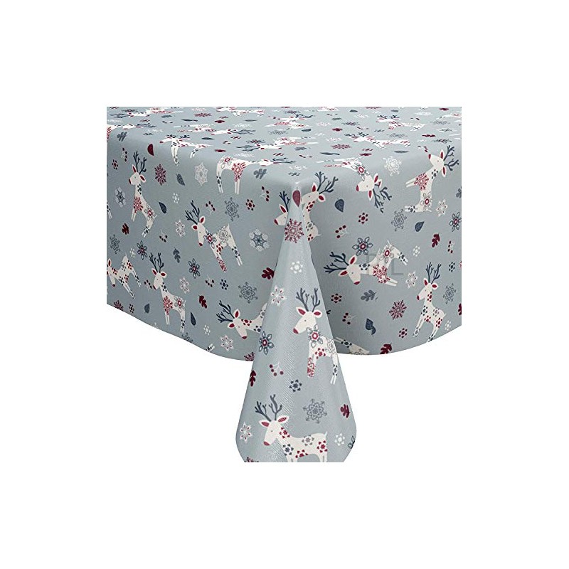 Karina Home Scandi Christmas Reindeer PVC Vinyl Wipe Clean Oilcloth