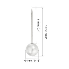 PATIKIL Round Head Map Tack Thumb Steel Point for World Map Cork Board Pearl White 200pcs