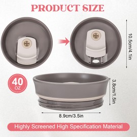 Tumbler Lids Replacement for 40oz Owala Cup, Replacement Spill Proof Splash Resistant Tumbler Lid, Reusable Tumbler Covers for Owala Cup Accessories,BPA-Free (Brown)
