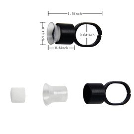 KingWei Ink Ring Cups,KingWei 50pcs Microblading Pigment Glue Rings with Sponge Ink Cups Caps Permanent Makeup Eyelash Eyebrow Extensions Medium Holder for Microblading Supplies