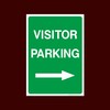 Visitor Parking Right Plastic Sign (P14) - No Parking, Private