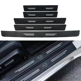 5 pcs Protectores para umbrales de Puerta de Coche, Compatibles con Mazda 2 3 5 6 Cx7 Cx5 Cx9 Cx-5 Cx3 MX-5 Cx30, con promotor de adherencia, Protectores de Borde de Puerta de Coche