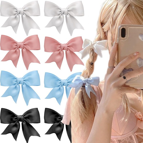 Colourful Satin Bows Hair Clips Girls Hair Bow Women's Bow