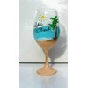 Life's a Beach Hand Painted Stemmed Wine Glass