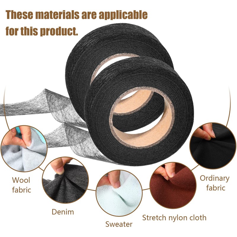 Outus 2 Rolls Hemming Tape Fabric Adhesive Hem Iron on