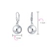 Simple Basic Dangling Lever back Round Bead Ball Drop Earrings
