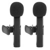 Wireless Lavalier Lapel Microphones, Clip on Microphones, 2 Pack Cordless