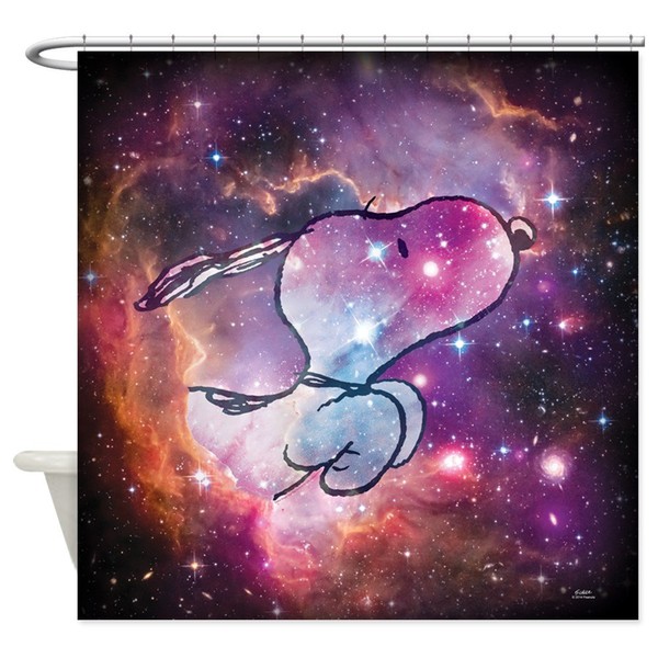CafePress Snoopy Space 2 Decorative Fabric Shower Curtain