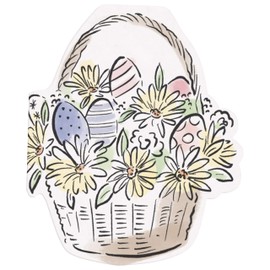 Dainty Easter Basket Shaped Luncheon Napkins - 16 Count, Ideal for Easter Parties, Theme Baby Showers, and Everyday Use