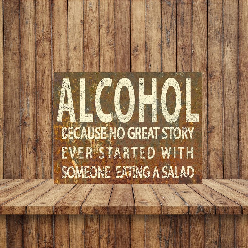 SHAWPRINT RETRO METAL TIN BAR SIGN SHABBY CHIC ALCOHOL FUNNY