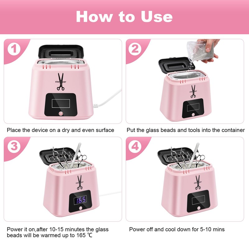Wbuosz Nail Tool Sterilizer High Temperature 329℉ Sterilizer for Nail