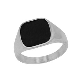 s.Oliver 2027425 Men's Ring Stainless Steel Epoxy Black Comes in Jewellery Gift Box, Metal, No Gemstone