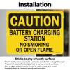 Battery Charging Station No Smoking Or Open Flames OSHA Caution