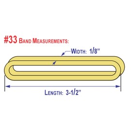 Size #33, Everyday Rubber Bands, Business Bands - Measurements: 3-1/2" x 1/8'' - Approximately 820 Per Bag - 1 Pound Bag