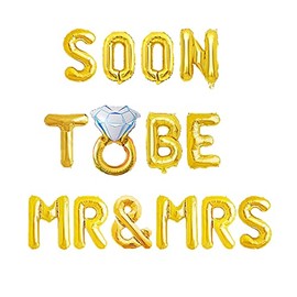 Soon To Be Mr & Mrs Balloons, Wedding Rehearsal/Engagement/Bridal Shower/Bachelorette Party Sign Supplies Decorations