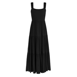 PRETTYGARDEN Women's 2024 Casual Tiered Maxi Sundress Elastic Straps Tank Dress Sleeveless Summer Beach Tiered Long Dresses (Black,Medium)