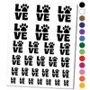 Love Stacked Paw Print Temporary Tattoo Water Resistant Fake Body