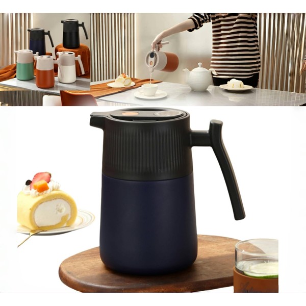 XLRPAT SUS316 teapot, 64oz large capacity, intelligent temperature measurement, vacuum