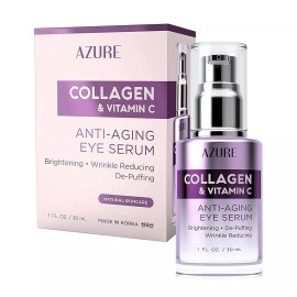 Azure Collagen & Vitamin C Anti-Aging Eye Serum 1.0 Fl oz NO WRINKLES