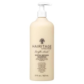 Hairitage Length Check Champú de Biotina con Aceite de Ricino Negro Jamaicano - Espesante + Voluminizante - Sin Sulfatos + Seguro para el Color + Vega
