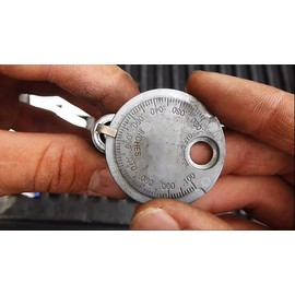 Edward Tools Spark Plug Gap Gauge Tool – Tapered Edge for Measuring and Adjusting Spark Plug Gap – 0.02 to 0.1 Inch Range – Zinc Alloy, Rust-Resistant Chrome Finish