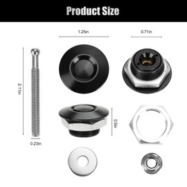 4 Pack Universal Bumper Quick Release Latch, Push Button Car Hood Pins Bonnet Lock Clip Kit for Car Bumpers, Hoods, Car License Plates or DIY
