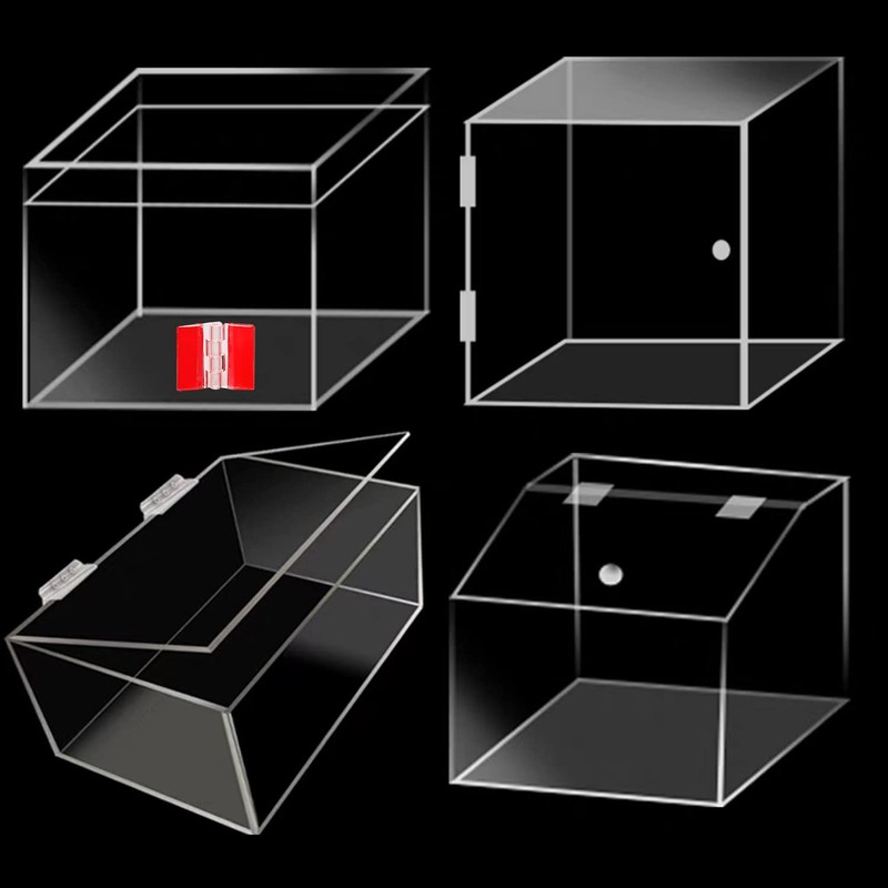 4 Pcs Transparent Plastic Hinges - Acrylic Piano Hinge Self-Adhesive