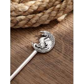 HAQUIL Dragon Crescent Moon Hairstick For Women Men Fashion Punk Punk Turny Gothic Hairstick Con Diseño Viking Men Mujeres Joyería