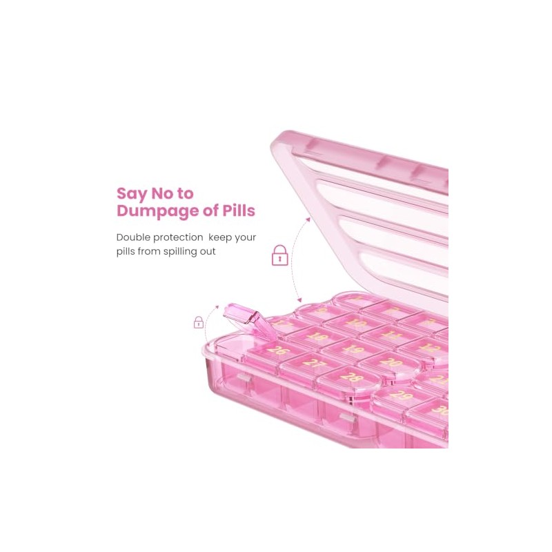 Daviky Monthly Pill Organizer 1 Time a Day, 30 Day