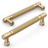 Amerdeco 10 Pack Gold knurled Cabinet Pulls 5 Inch(128mm) Hole