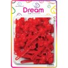 Dream World Self Hinge Barrette Chubby Ribbon Red 24 Piece