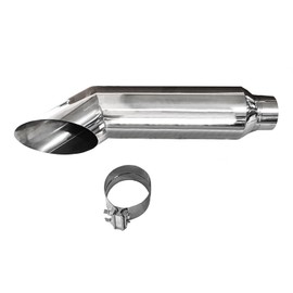 PHILTOP 5“Inlet 8“Outlet 36“Long 45 Degree Cut Stainless Steel Polished Smoker Exhaust Stack Tip 1.5mm 1Pcs Silver