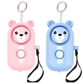 Personal Self-Defense Siren Alarm & Emergency Rescue Bell Bear Personal Security Alarm (Pink) 2ea