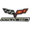 Corvette Racing Checkered Flags Patch - 4 X 2 Inch