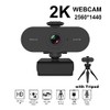 Webcam 2K Full HD Web Camera with Microphone USB Plug