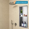 Sanbege 12"×24" Shower Niche with Divider, Brushed Stainless Steel Bathroom