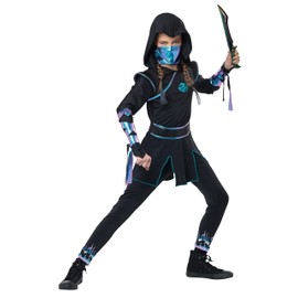 California Costumes, Ninja Nightfire, Child's Large,Black