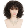 Dark Brown Short Curly Bob Wigs for Women Natural Wavy