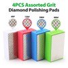 WORKEASE Diamond Hand Polishing Pads, 4PCS Diamond Sanding Block 60/120/240/400