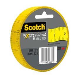 Scotch Expressions Masking Tape.94 in x 20 yd, Ruler, 6 Rolls (3437-P5)
