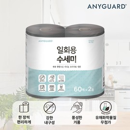 Anyguard disposable scrubber 60 sheets x 2 rolls / 애니가드 일회용 수세미 60매 X 2롤
