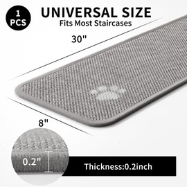 YDKGL Stair Treads Non Slip Indoor 1PCS, Rubber Backing Stair Runner Rugs for Wooden Steps, Residue Free Stair Carpet Treads for Kids Elders and Pets, Machine Washable Stair Mats, Gray, 8" x 30"