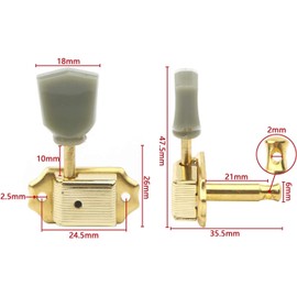 Unxuey 6pcs Guitar Parts String Tuning Pegs 3L3R Heavy Duty Guitar Tuning Keys Machine Heads Gear Buttons for Folk Electric Guitar