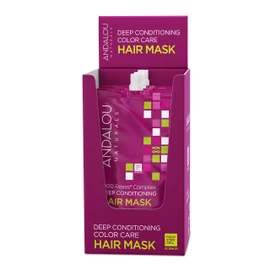 Andalou Naturals 1000 Roses Complex Color Care Deep Conditioning Hair Mask, 1.5 Ounce Pouch (Pack of 6), Hair Mask Deep Conditioner for Damaged Hair, Color-Treated Hair, Dry Hair