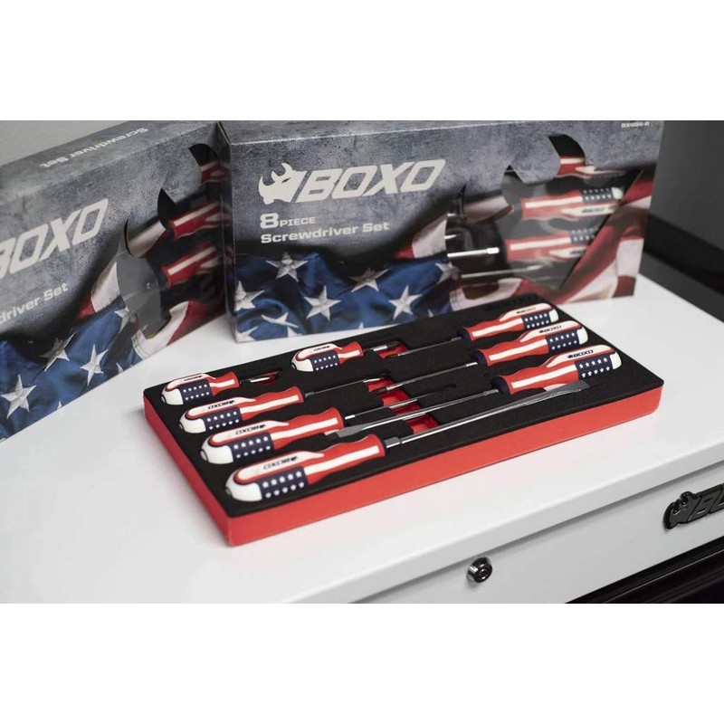 BOXO Limited Edition 8-Piece American Flag Handle Screwdriver Set