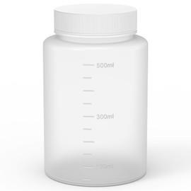 stonylab Plastic Wide Mouth Reagent Bottle, HDPE Screw Cap, Laboratory Supply, 2 Pack, 500 ml Capacity, Durable and Chemical Resistant