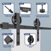 8FT Single Sliding Barn Door Hardware Kit, Basic Black Big