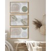 KUVIOKE Green Boho Framed Wall Art Modern Botanical Wall Printing